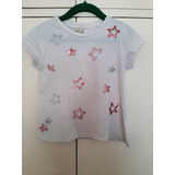 Remera Nena Blanca Con Lentejuelas. Cheeky. Talle 4, Divina