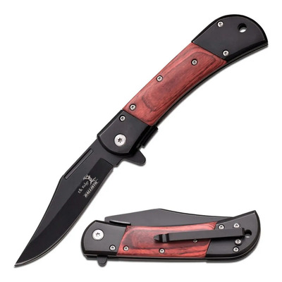 Navaja Plegable Elk Ridge ER-A009BW Acero Inoxidable Negra Caza Campismo 21.5cm | Envío gratis