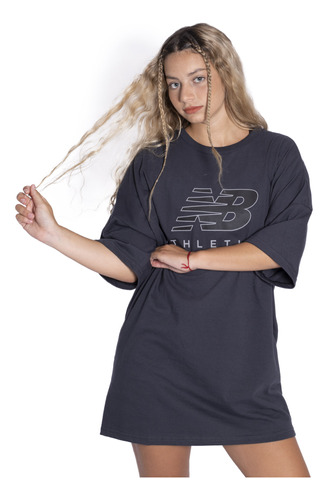 Remera New Balance Athletic Mujer Moda Negro