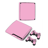 Skin Personalizado Para Ps3 Slim Rosado (0257)