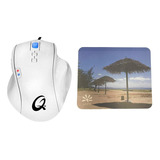 Qpad Led Bluelight Optical Wired Gaming Mouse Y Mouse Pad
