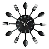 Reloj De Pared De Metal Para Cocina, Cuchara, Tenedor, Sala