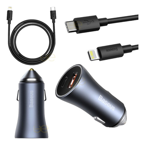 Carregador Veicular Baseus Turbo Usb-c 40w Para iPhone