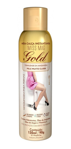 Miss Mag Gold Maquiagem Para As Pernas Spray Cor Muito Clara