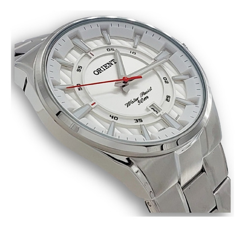 Relógio Masculino Prateado Fundo Branco Orient Mbss1370