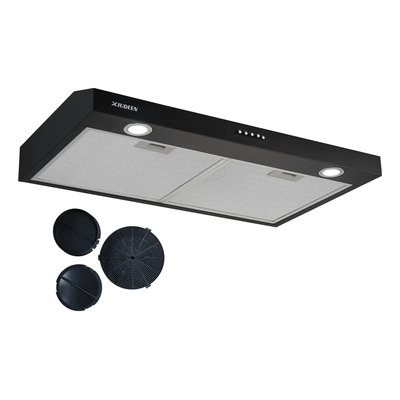 Campana Extractora De Cocina De 80cm Empotrable\u002Fpared Campana Purificadora De Aire Control De 3 Velocidades Negro Luz Led De 1.5w Xiudeen Xd800 | Envío gratis
