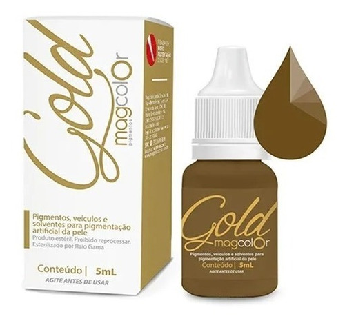 Pigmento Magcolor Gold 5ml Micropigmentação - Castanho Claro Cor Castanho Claro