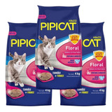 Areia Sanitária Para Gatos Kelco Pipicat Floral 4kg 3 Un