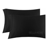 Funda Para Almohada 50x70 Cm X 2 Unidades Color Negro