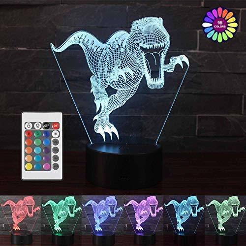 Lampara, Holograma Dinosaurio 16  Colores, Automática Led