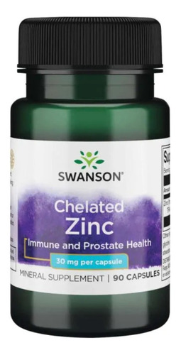 Zinc Premium 30mg 90 Capsulas Inmunidad Antioxidante Swanson