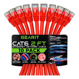 Gearit Cable Ethernet Cat 6 De 2 Pies (paquete De 10) - Cabl