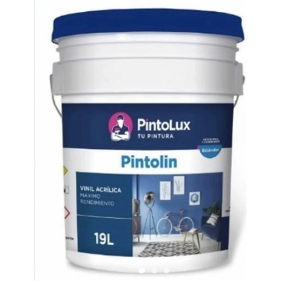 Pintura Vinílica Cubeta 19lt Pintolin Color Mamey Coral Mate
