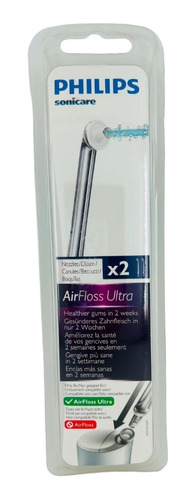 2 Boquillas De Repuesto Para Airfloss Ultra Philips Hx8032