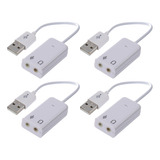 4 Conectores Para Micrófono Y Auriculares De 3,5 Mm, Usb 2.0