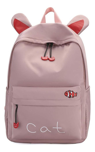 Mochila Bolso Kawai Diseño Orejitas Gato Escolar 