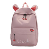 Mochila Bolso Kawai Diseño Orejitas Gato Escolar 