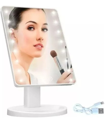 Espejo Led Luz Maquillaje Tactil Usb  Portable Regulable