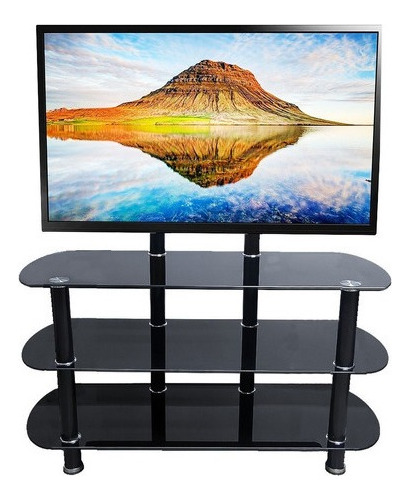 Rack Mueble Mesa Soporte Para Tv 32 A 55 3 Pisos B04 Vidrio