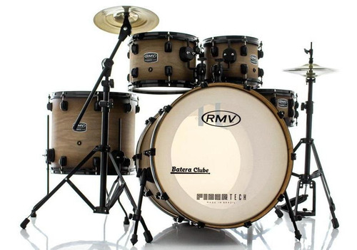 Bateria Rmv Fibertech Avelã Wood Completa 22¨,10¨,12¨,16¨ 