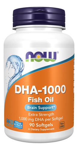 Suplemento Now Foods Dha-1000 Brain Support Força Extra 90 Softgel Sem Sabor