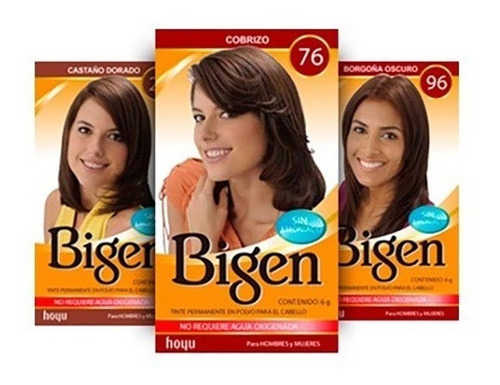 Bigen Pack X2 Tinte Cabello Mujer Hombre S/ Amoníaco Colores