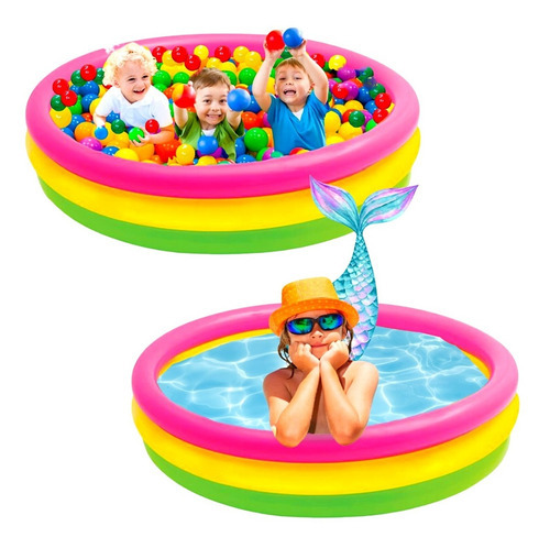 Piscina Infantil Inflavel Crianca Brinquedo Diversao Verao Cor Colorido