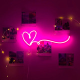 Painel Luminoso Neon Led Coração Amor Luminária Decoração 