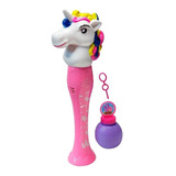 Burbujero Unicornio Juliana Con Luz A Pila 31cm Para Nenas 