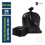 50 Bolsa Residuo Ultra Reforzada 80x100 Negras Basura 45mic