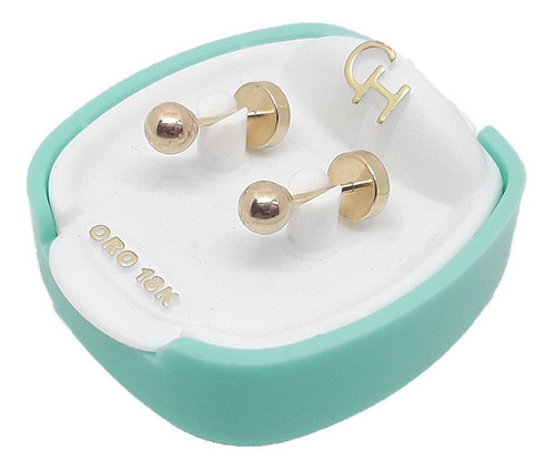 Aros Abridores Oro 18k Ch Mod 103 Bolitas 3,5mm Liniers