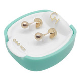 Aros Abridores Oro 18k Ch Mod 103 Bolitas 3,5mm Liniers