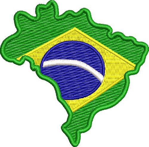 Patch Bordado Bandeira Brasil Mapa Do País Colete Jaqueta 