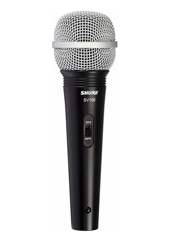 Microfone Shure Dinâmico Sv100 Original Com Cabo