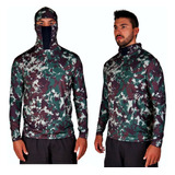 Camiseta Ninja Camuflada Selva  Uv50+ Para Pesca Airsoft 