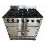 Cocina Industrial Pevi 6 Hornallas Acero Inox 85 Cm