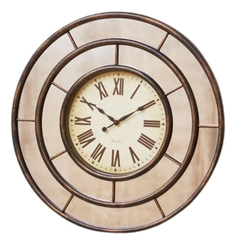 Reloj De Pared Redondo Espejado Vintage 50cm