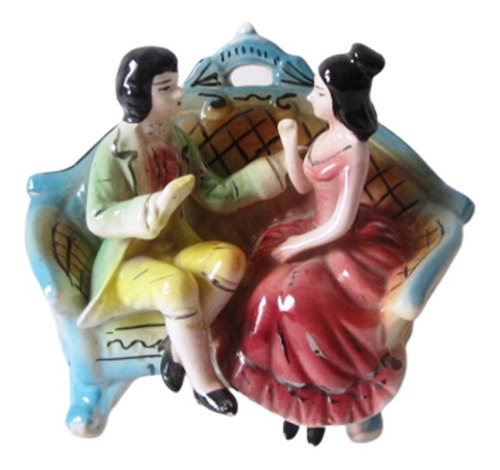 % Figura Romance Victoriano Escultura Porcelana Antigua. 