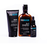 Balm + Óleo + Shampoo Barba Human - Fragrância Perfumada