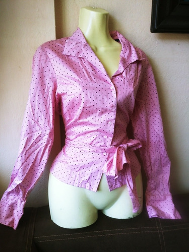 Saldos Blusa Camisa Jones New York Rosa Puntitos Mediana