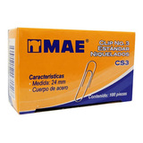 Clip Estandar Mae Cs3 Caja C/100 Pzs Niquelado No.3 Color Plateado