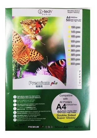 Papel Fotografico Glossy Doble Faz Brillante A4 140g/50hojas