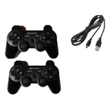  2 Control Joystick Megafire Ps3 Inalambrico + Cable D Carga