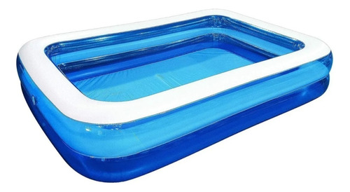 Piscina Inflable Rectangular Grande Al Aire Libre 200x150x50 Color Azul Marino