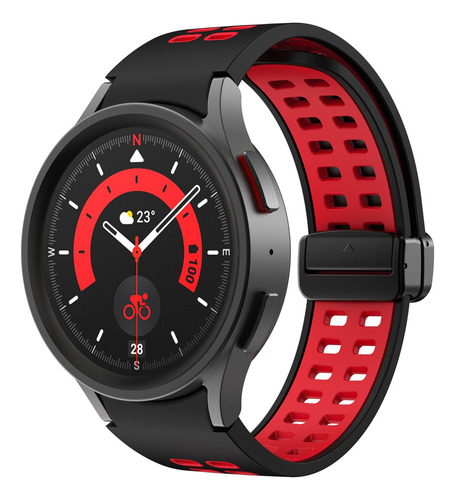 Correa De Reloj Negra Y Roja Para Samsung Galaxy Watch5 Pro