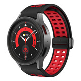 Correa De Reloj Negra Y Roja Para Samsung Galaxy Watch5 Pro