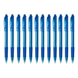 Bolígrafo Pluma Pentel Wow Bk417 Retráctil 0.7 Mm 12 Piezas Color De La Tinta Azul