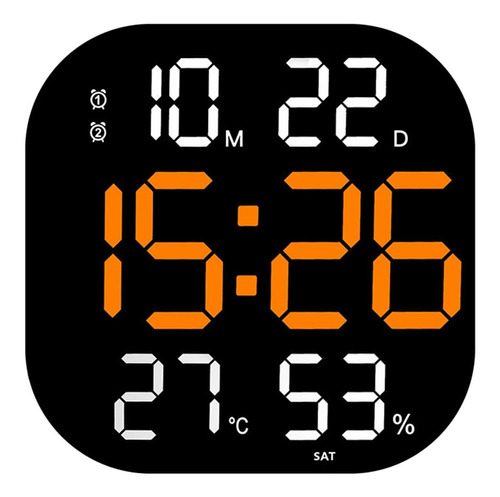 Reloj De Pared Digital Pantalla Grande Con Naranja