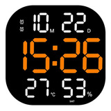 Reloj De Pared Digital Pantalla Grande Con Naranja