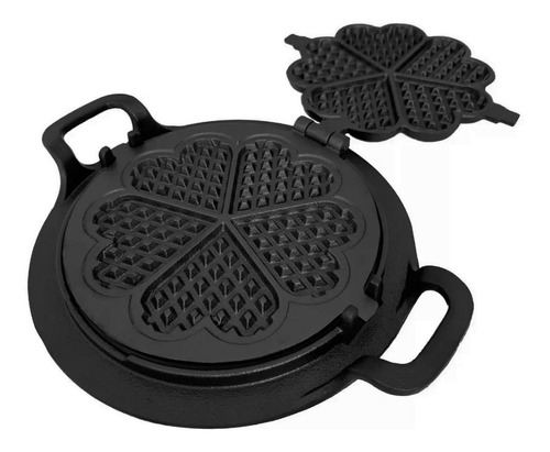 Wafleira Ferro Fundido Para Chapa Fogão Lenha Boca 24cm